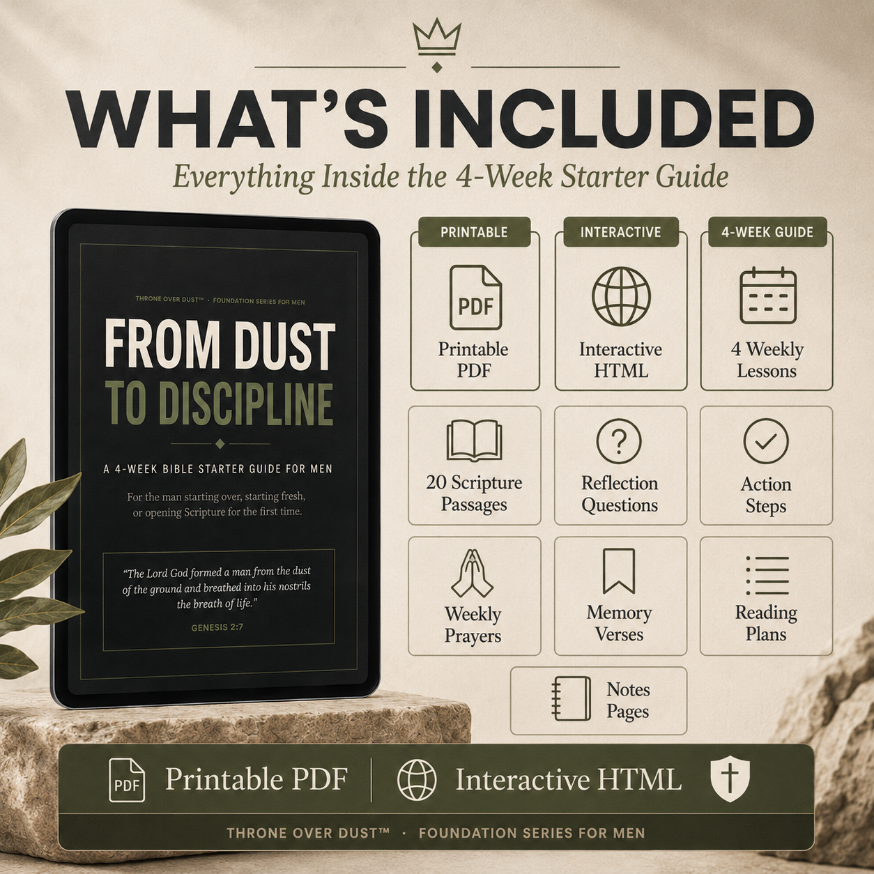 Men's 4 week Bible Study From Dust to Discipline