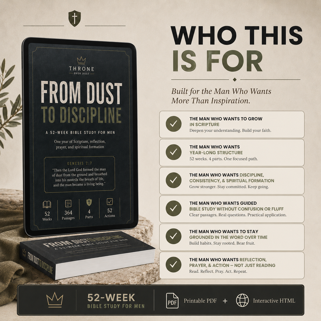 Men's 52 week Bible Study Guide From Dust To Discipline