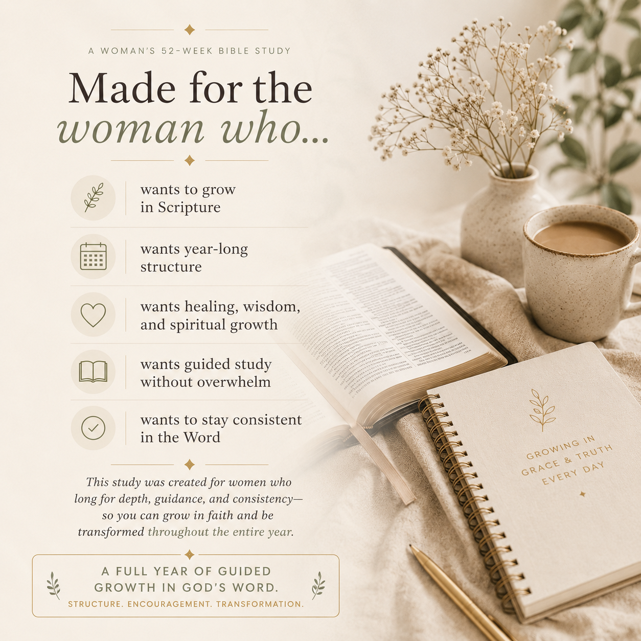 Grace and Scripture Women's 52 week Bible Guide Printable