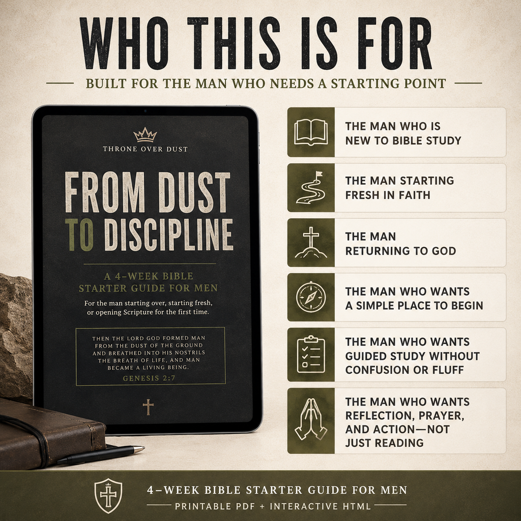 Men's 4 week Bible Study From Dust to Discipline