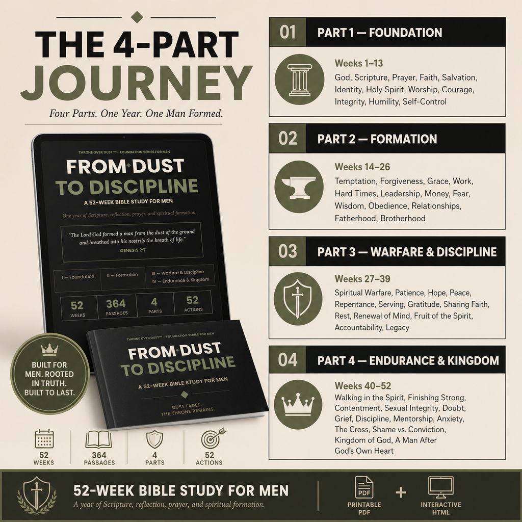 Men's 52 week Bible Study Guide From Dust To Discipline