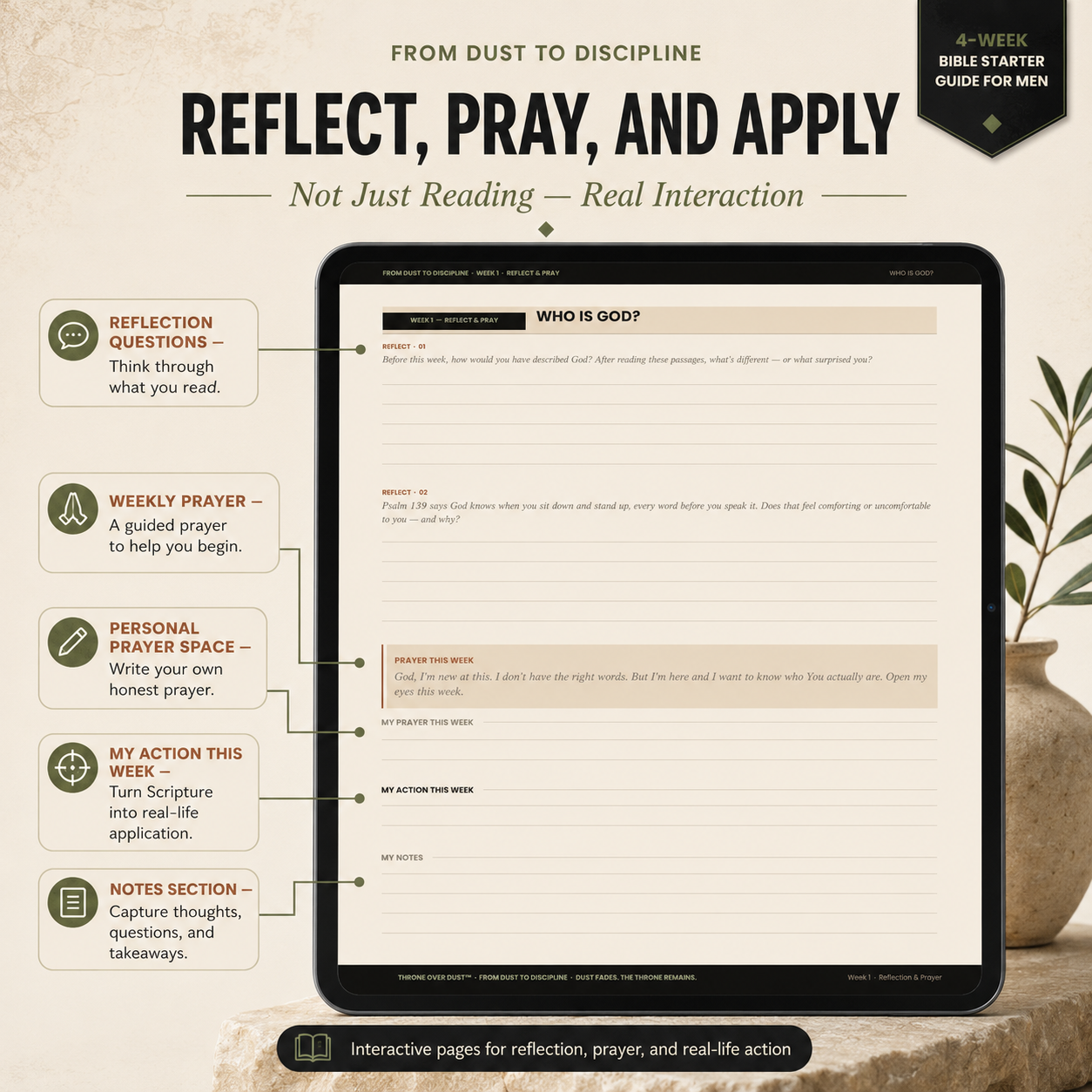 Men's 4 week Bible Study From Dust to Discipline