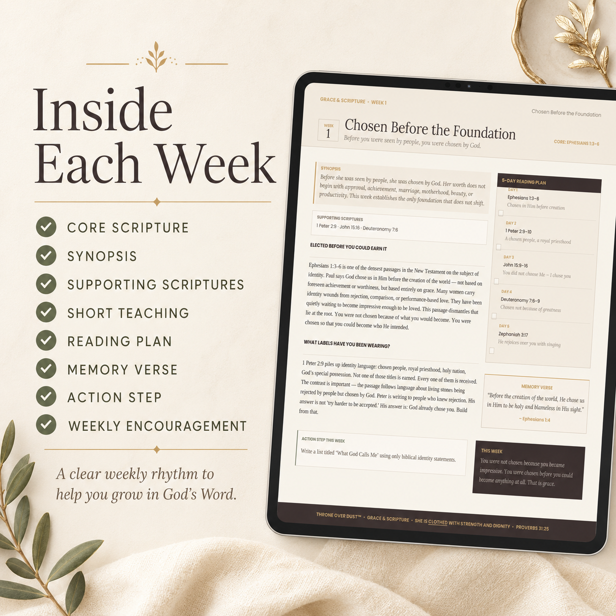 Grace and Scripture Women's 52 week Bible Guide Printable