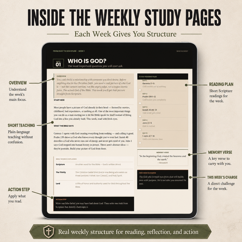 Men's 4 week Bible Study From Dust to Discipline