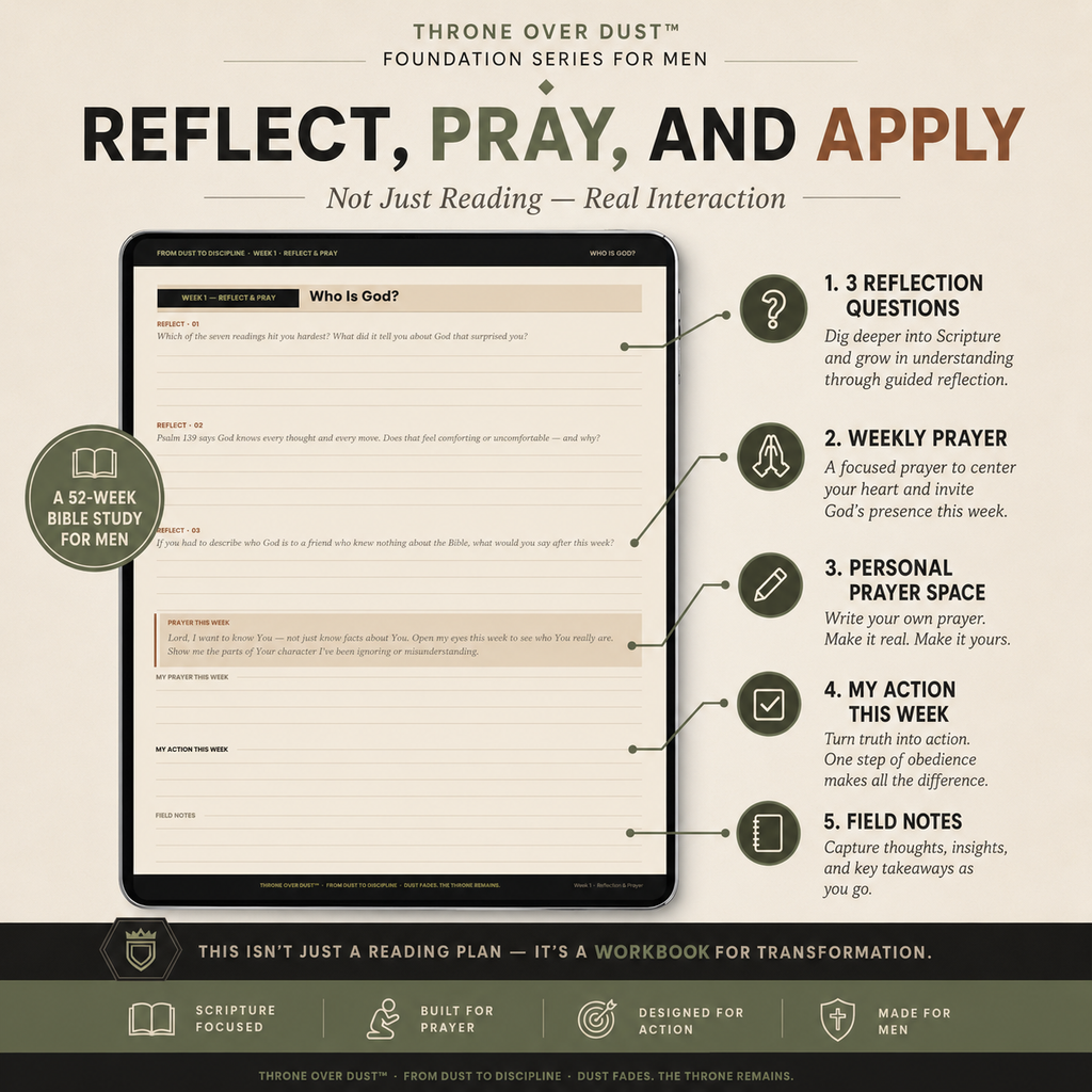Men's 52 week Bible Study Guide From Dust To Discipline