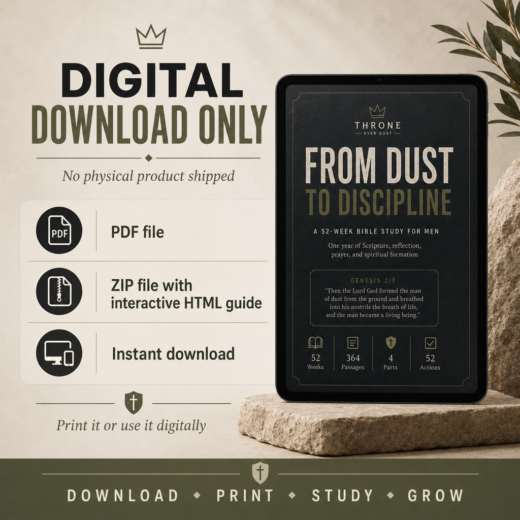 Men's 52 week Bible Study Guide From Dust To Discipline
