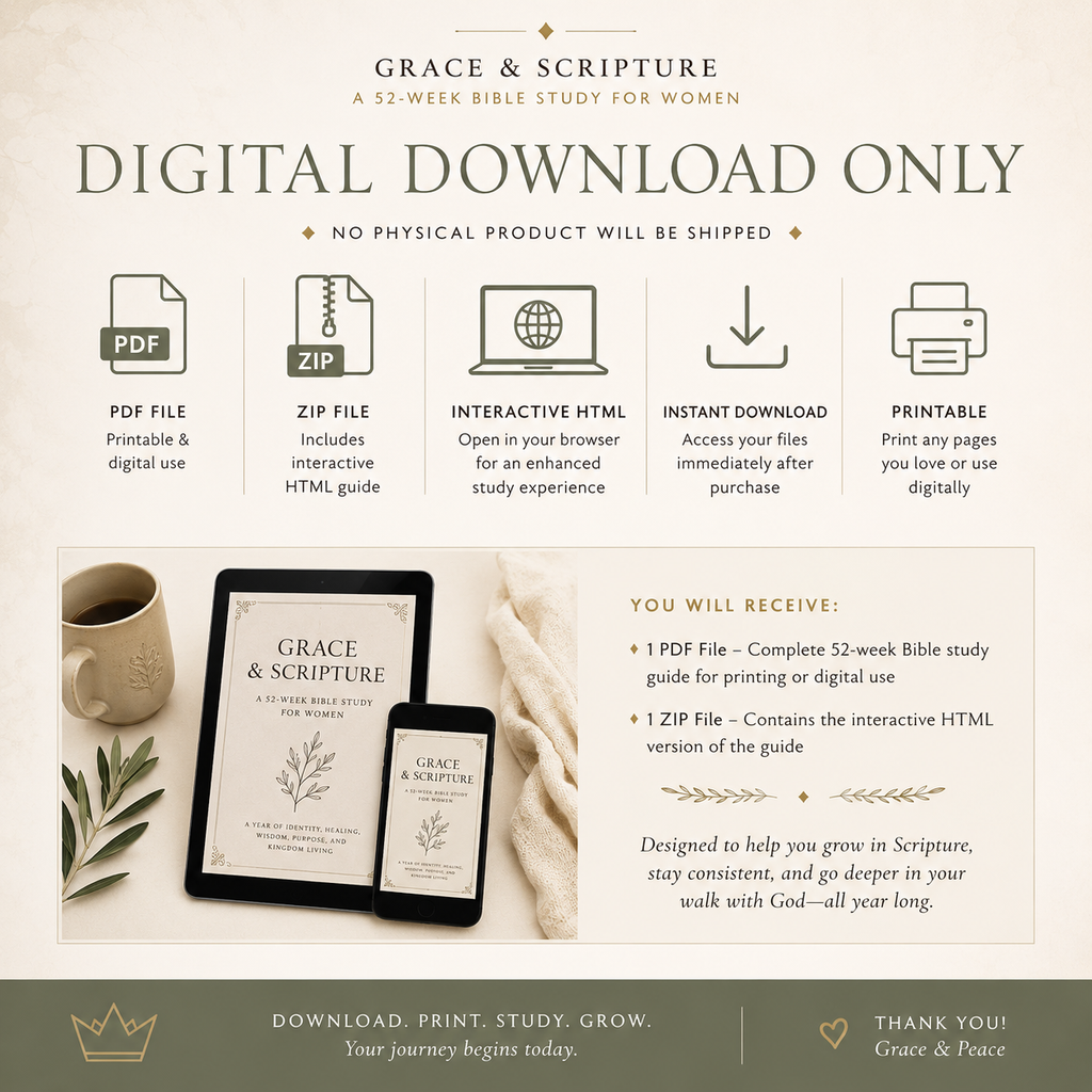 Grace and Scripture Women's 52 week Bible Guide Printable