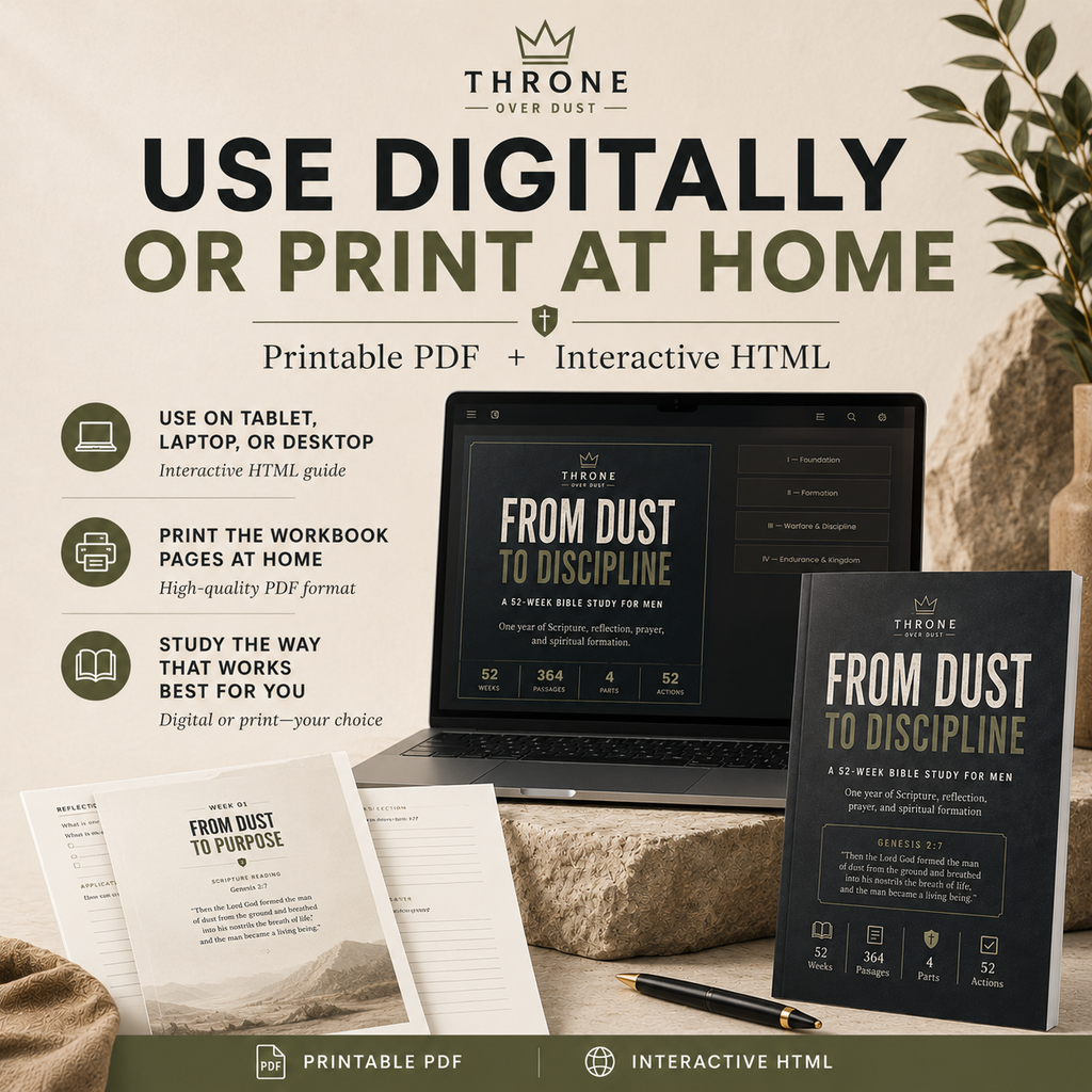Men's 52 week Bible Study Guide From Dust To Discipline