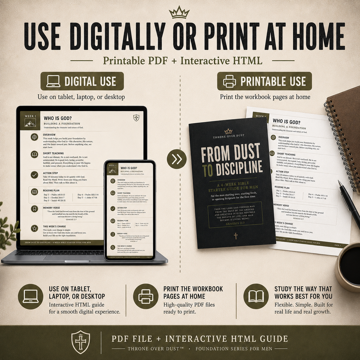 Men's 4 week Bible Study From Dust to Discipline